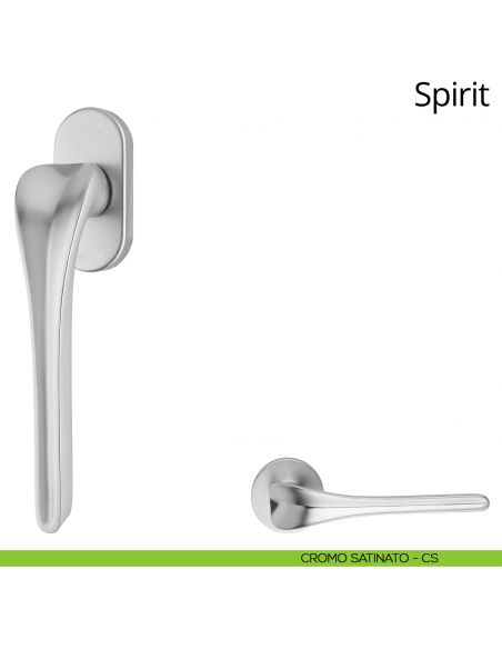 Maniglia per finestra martellina DK Spirit Linea Calì cromo satinato