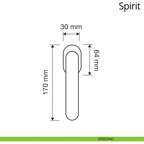 Maniglia per finestra martellina DK Spirit Linea Calì disegno