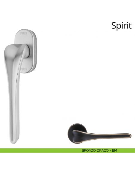 Maniglia per finestra martellina DK antintrusione Spirit Linea Calì bronzo opaco