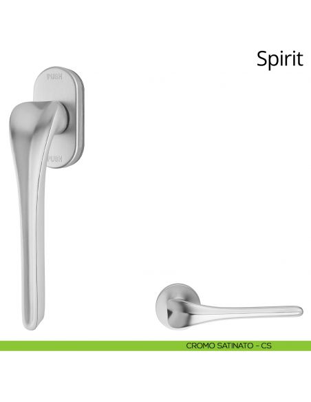 Maniglia per finestra martellina DK antintrusione Spirit Linea Calì cromo satinato