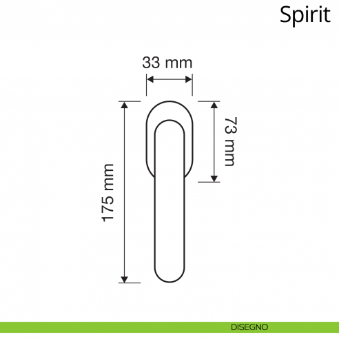 Maniglia per finestra martellina DK antintrusione Spirit Linea Calì disegno