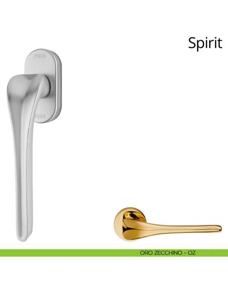 Maniglia per finestra martellina DK antintrusione Spirit Linea Calì oro zecchino