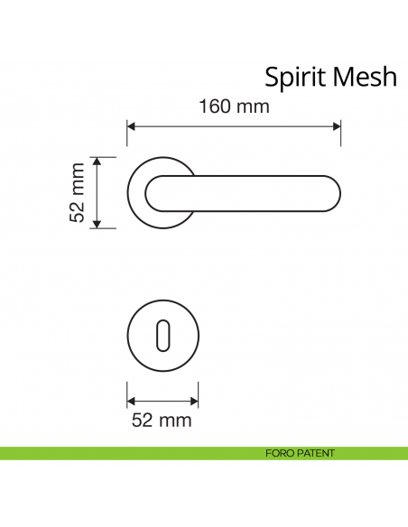 Maniglia per porta interna con swarovski Spirit Mesh Linea Calì rosetta tonda tradizionale foro patent
