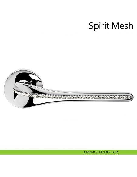Maniglia per porta interna con swarovski Spirit Mesh Linea Calì rosetta tonda bassa cromo
