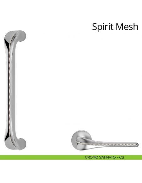 Maniglione per porta con swarovski Spirit Mesh Linea Calì cromo satinato