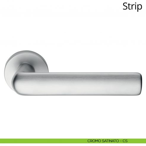 Maniglia per porta interna Strip Linea Calì rosetta tonda bassa cromo satinato