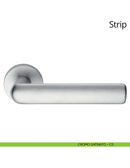 Maniglia per porta interna Strip Linea Calì rosetta tonda bassa cromo satinato