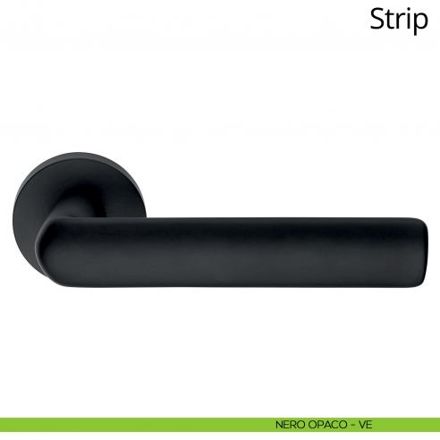 Maniglia per porta interna Strip Linea Calì rosetta tonda bassa nero opaco
