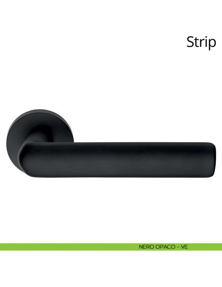 Maniglia per porta interna Strip Linea Calì rosetta tonda bassa nero opaco