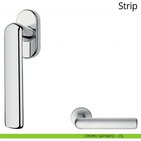 Maniglia per finestra martellina DK Strip Linea Calì cromo satinato