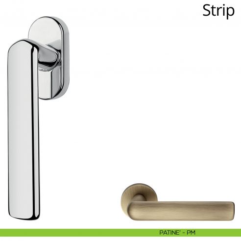 Maniglia per finestra martellina DK Strip Linea Calì patinè