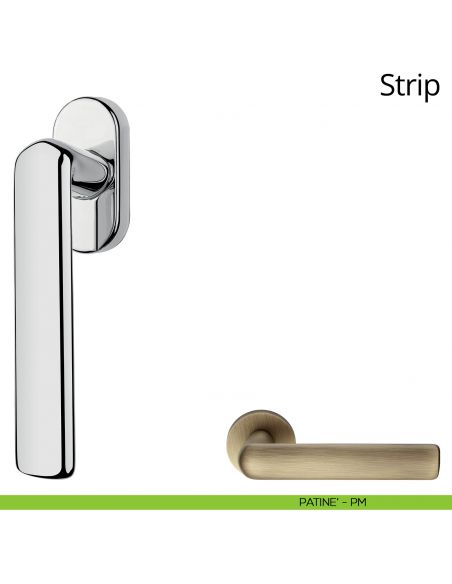 Maniglia per finestra martellina DK Strip Linea Calì patinè