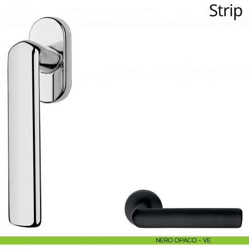 Maniglia per finestra martellina DK Strip Linea Calì nero opaco