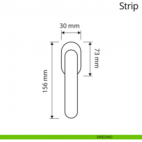 Maniglia per finestra martellina DK Strip Linea Calì disegno
