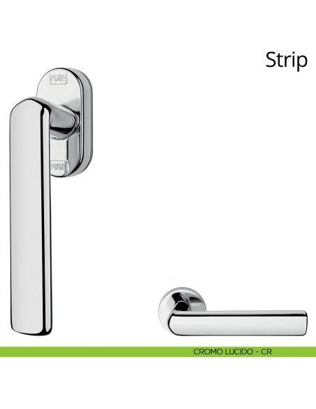 Maniglia per finestra martellina DK antintrusione Strip Linea Calì cromo