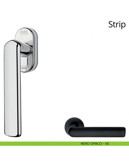 Maniglia per finestra martellina DK antintrusione Strip Linea Calì nero opaco