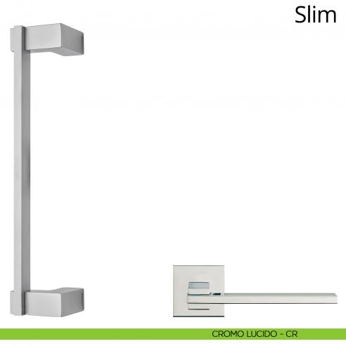 Maniglione per porta zancato Slim Linea Calì cromo lucido