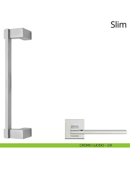 Maniglione per porta zancato Slim Linea Calì cromo lucido