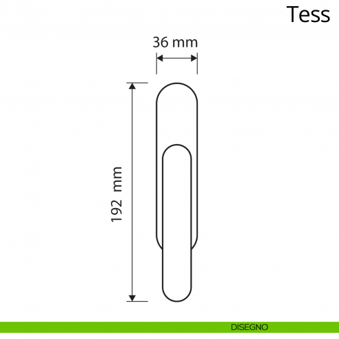 Maniglia per finestra cremonese Tess Linea Calì disegno