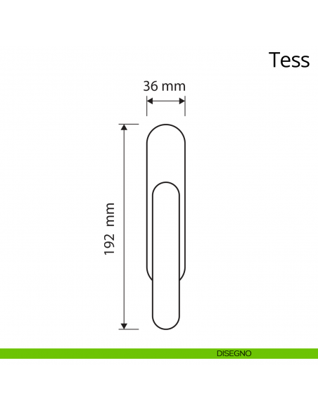 Maniglia per finestra cremonese Tess Linea Calì disegno