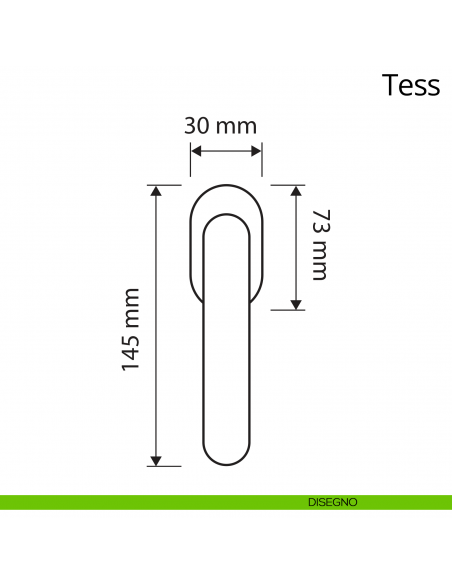 Maniglia per finestra martellina DK Tess Linea Calì disegno