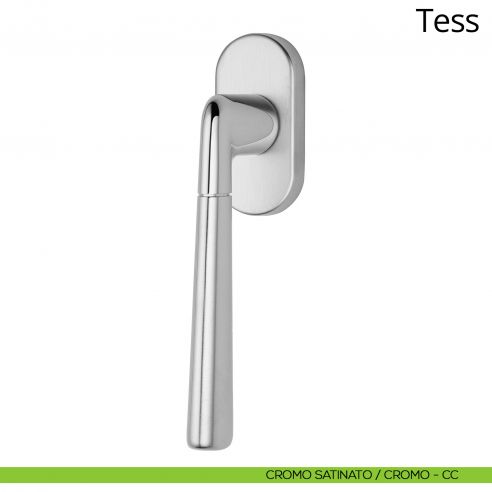 Maniglia per finestra martellina DK Tess Linea Calì cromo satinato - cromo
