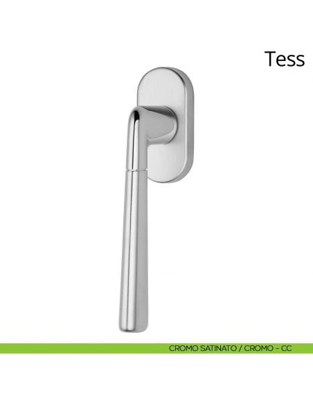 Maniglia per finestra martellina DK Tess Linea Calì cromo satinato - cromo