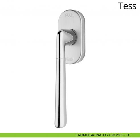 Maniglia per finestra martellina DK antintrusione Tess Linea Calì cromo satinato - cromo