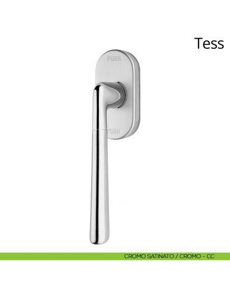 Maniglia per finestra martellina DK antintrusione Tess Linea Calì cromo satinato - cromo