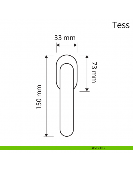 Maniglia per finestra martellina DK antintrusione Tess Linea Calì disegno
