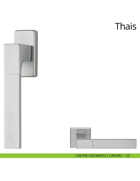 Maniglia per finestra martellina DK Thais Linea Calì cromo satinato - cromo
