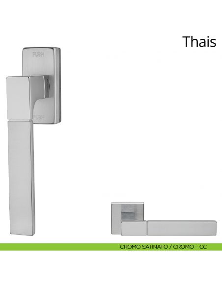 Maniglia per finestra martellina DK antintrusione Thais Linea Calì cromo satinato - cromo