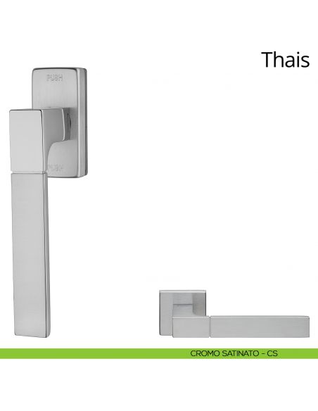 Maniglia per finestra martellina DK antintrusione Thais Linea Calì cromo satinato