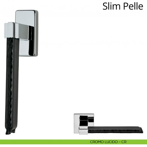 Maniglia per finestra martellina DK Slim Pelle Linea Calì cromo lucido