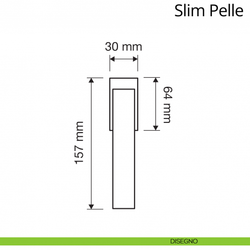 Maniglia per finestra martellina DK Slim Pelle Linea Calì disegno