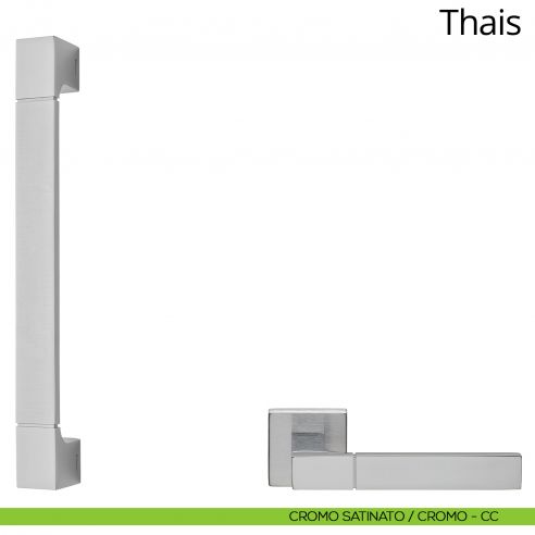 Maniglione per porta dritto Thais Linea Calì cromo satinato - cromo