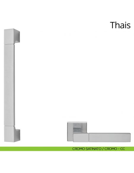 Maniglione per porta dritto Thais Linea Calì cromo satinato - cromo