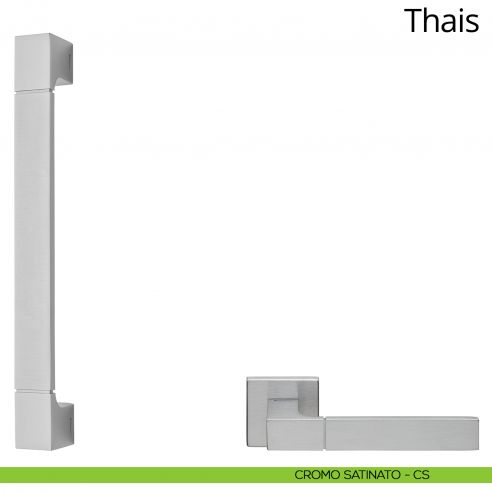 Maniglione per porta dritto Thais Linea Calì cromo satinato