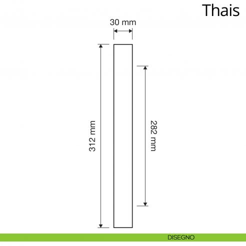 Maniglione per porta dritto Thais Linea Calì disegno