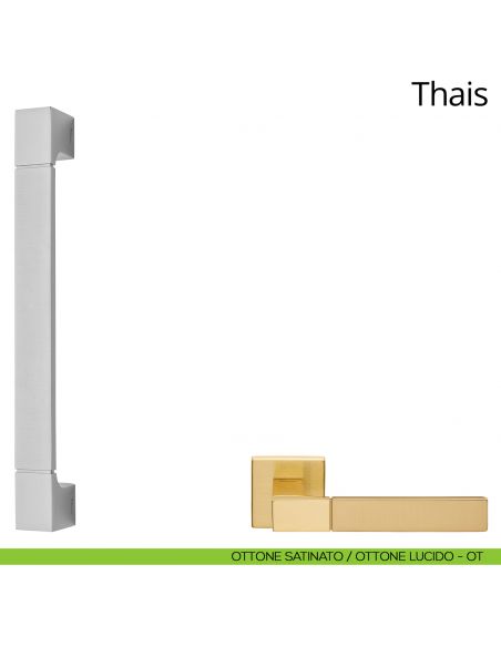 Maniglione per porta dritto Thais Linea Calì ottone satinato - ottone lucido