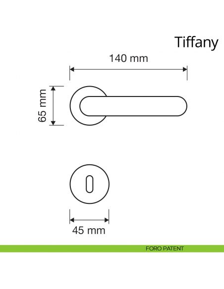 Maniglia per porta interna Tiffany Linea Calì con rosetta artistica patent