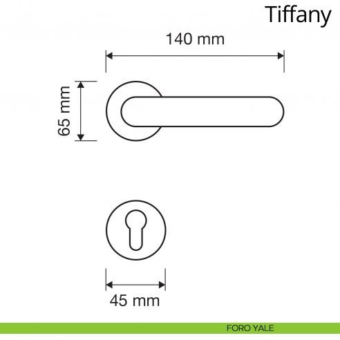 Maniglia per porta interna Tiffany Linea Calì con rosetta artistica yale