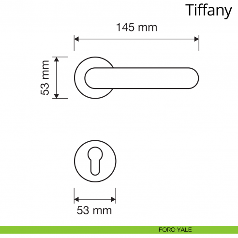 Maniglia per porta interna Tiffany Linea Calì con rosetta tonda foro yale