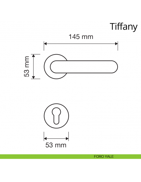 Maniglia per porta interna Tiffany Linea Calì con rosetta tonda foro yale
