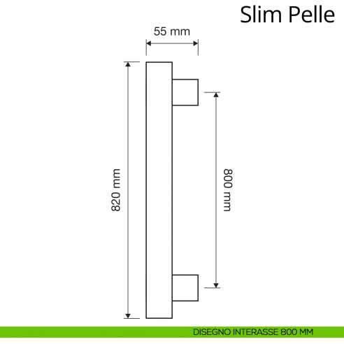 Maniglione per porta zancato Slim Pelle Linea Calì