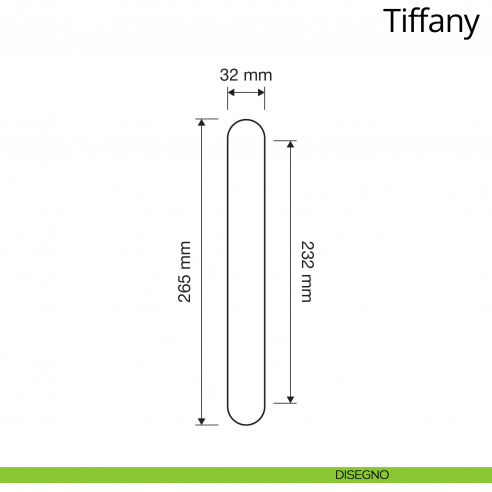 Maniglione per porta Tiffany Linea Calì disegno