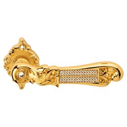 Maniglia per porta interna con Swarovski Tiffany Mesh Linea Calì rosetta artistica