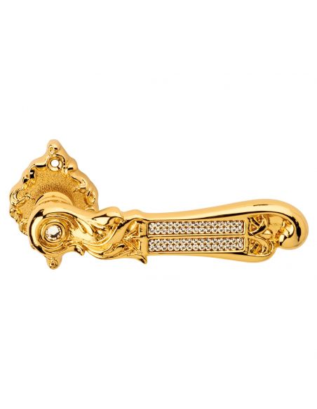 Maniglia per porta interna con Swarovski Tiffany Mesh Linea Calì rosetta artistica