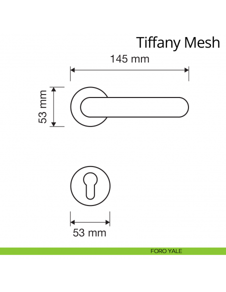 Maniglia per porta interna con Swarovski Tiffany Mesh Linea Calì rosetta tonda foro yale