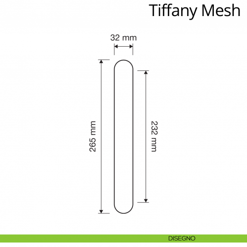 Maniglione con Swarovski dritto per porta Tiffany Mesh Linea Calì disegno